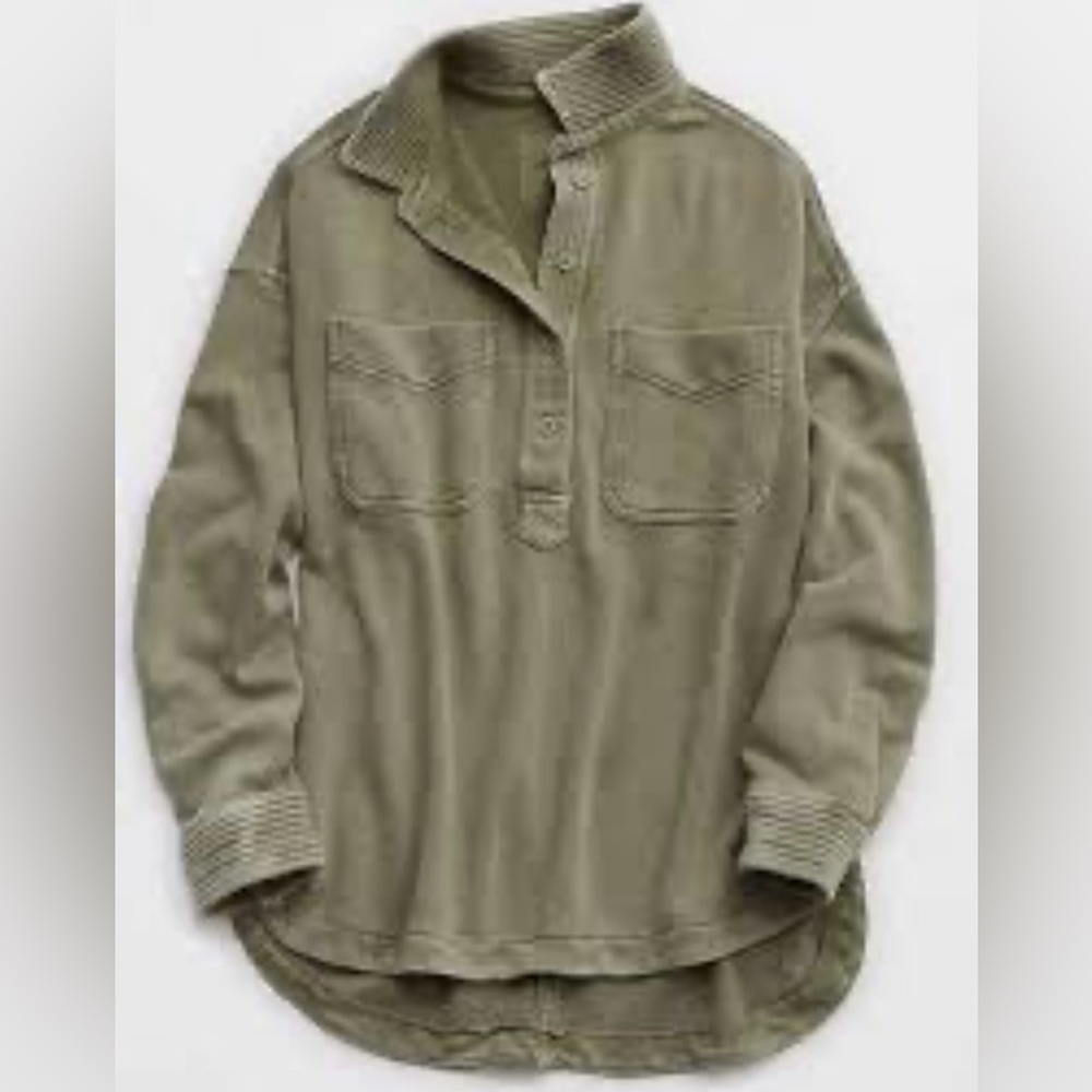 Aerie Olive Green Long Sleeve Top